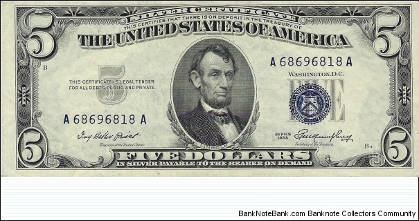 USA 5 Dollars
(Silver Certificate) Banknote