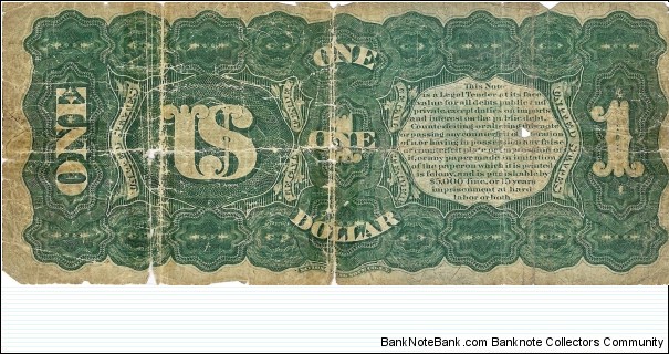 Banknote from USA year 1869