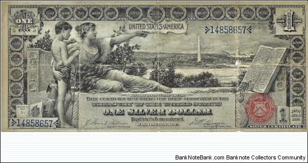 USA 1 Dollar
1896
Silver Certificate Banknote