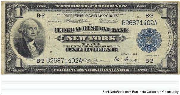 USA 1 Dollar
1918
Federal Reserve Bank Note Banknote