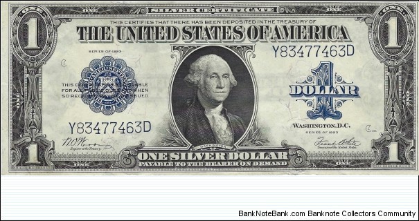 USA 1 Dollar
1923
Silver Certificate Banknote