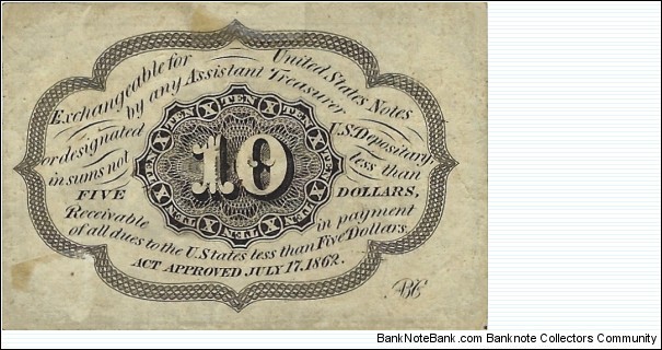 Banknote from USA year 1862