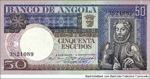 ANGOLA 50 Escudos
 Banknote