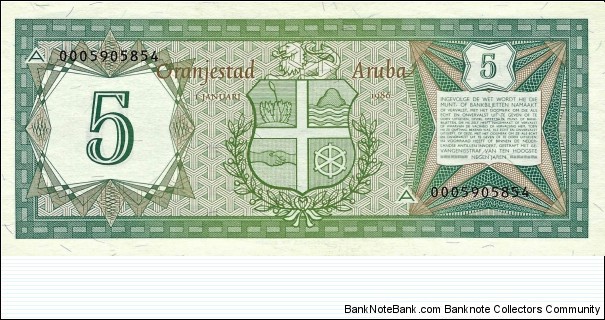 ARUBA 5 Florin
1986 Banknote