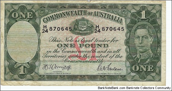 AUSTRALIA 1 Pound
1942 Banknote