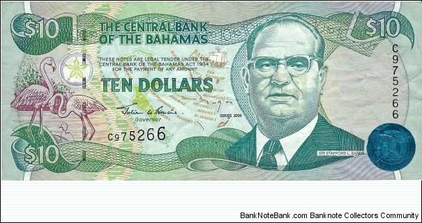 BAHAMAS 10 Dollars Banknote