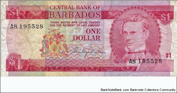 BARBADOS 1 Dollar
 Banknote
