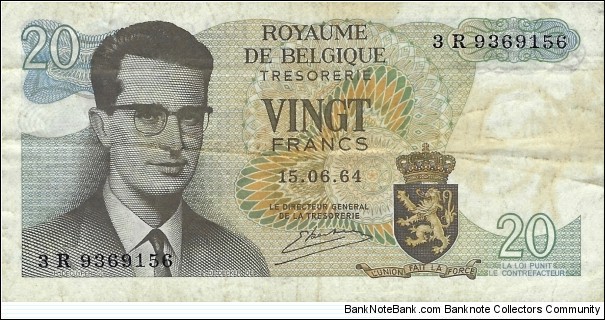 BELGIUM 20 Francs
1964 Banknote