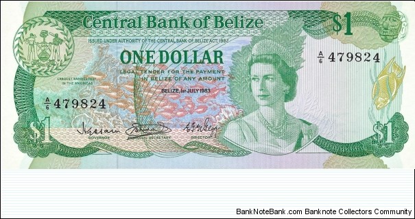 BELIZE 1 Dollar
 Banknote