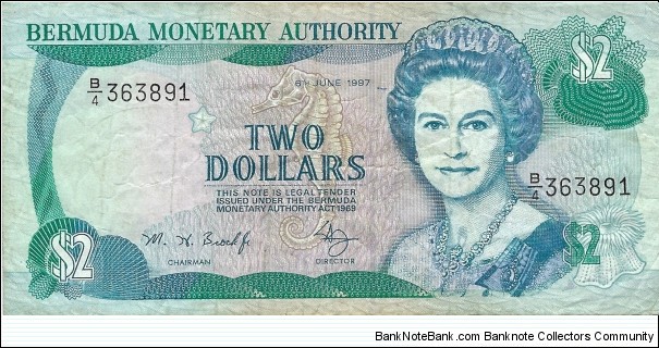 BERMUDA 2 Dollars
 Banknote