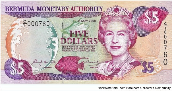 BERMUDA 5 Dollars
 Banknote