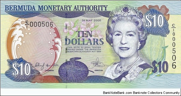 BERMUDA 10 Dollars
 Banknote