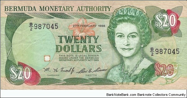 BERMUDA 20 Dollars
1996 Banknote