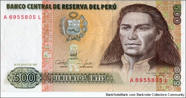 500 Intis Banknote