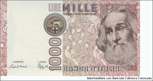1,000 Lire Banknote