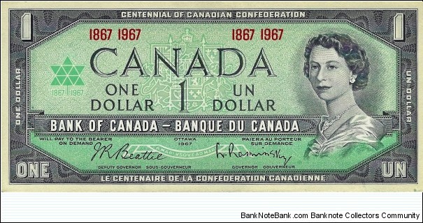 CANADA 1 Dollar
(Confederation Centennial) Banknote