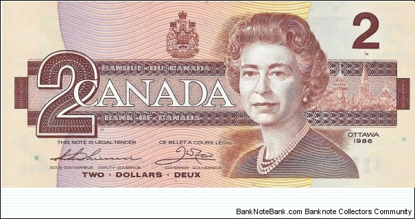 CANADA 2 Dollars
1986 Banknote