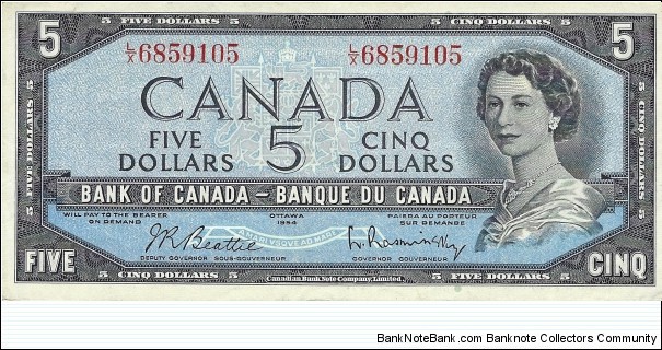 CANADA 5 Dollars
1954 Banknote