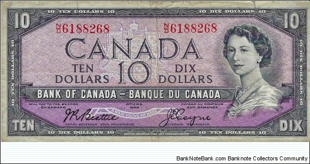 CANADA 10 Dollars
1954 Banknote