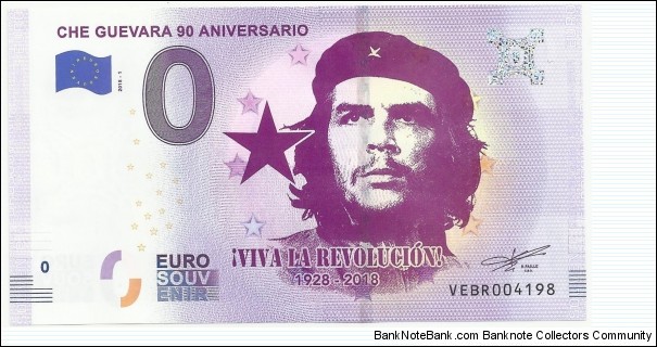 EU-Souvenir 0 Euro - Che Guevara 90th Birth Anniversary Banknote