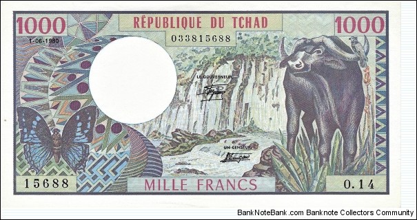 CHAD 1000 Francs
1980 Banknote