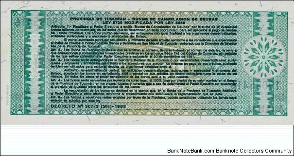 Banknote from Argentina year 1988