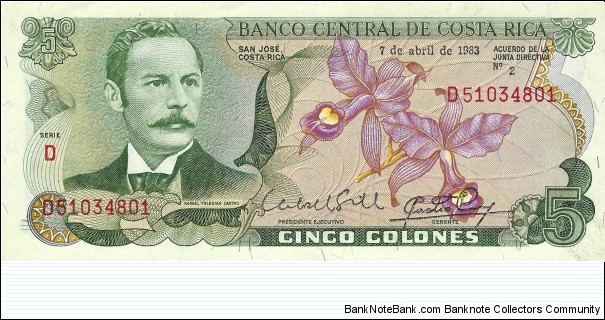 COSTA RICA 5 Colones
 Banknote