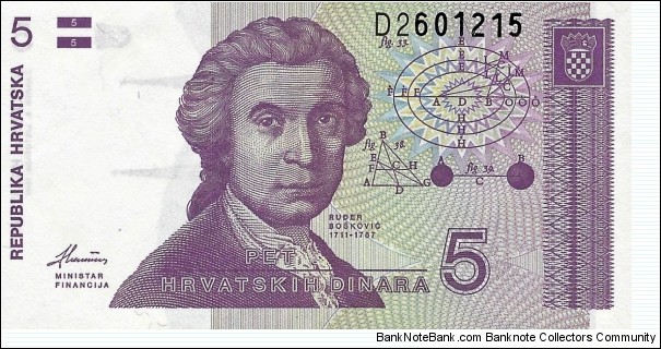 CROATIA 5 Dinara
 Banknote
