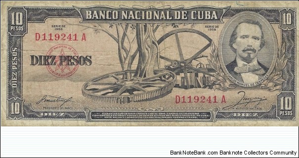 CUBA 10 Pesos
1958 Banknote