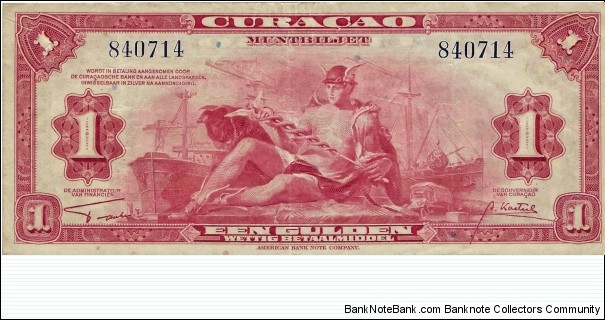 CURACAO 1 Gulden
1942 Banknote