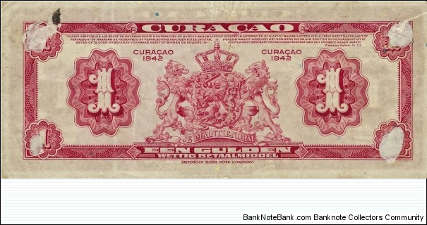 Banknote from Curacao year 1942