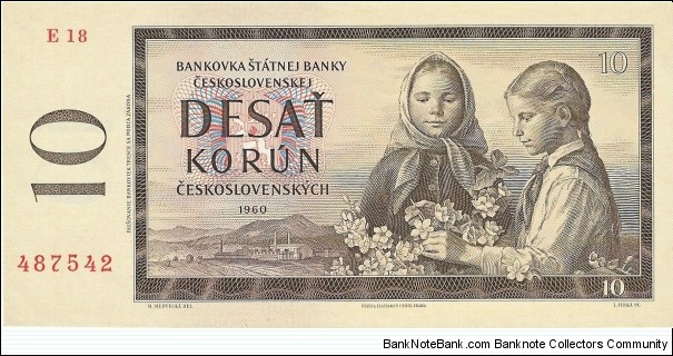 CZECHOSLOVAKIA 10 Korun
1960 Banknote