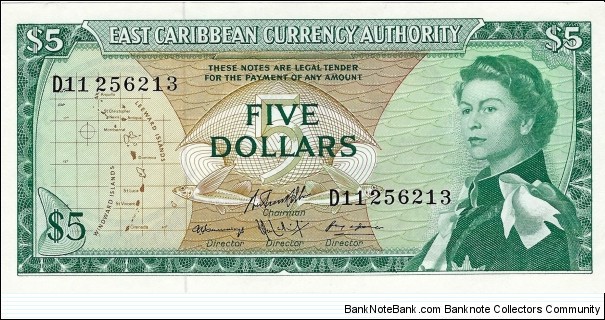 EAST CARIBBEAN STATES
5 Dollars
 Banknote