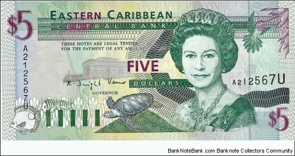 EAST CARIBBEAN STATES
5 Dollars
1994 Banknote