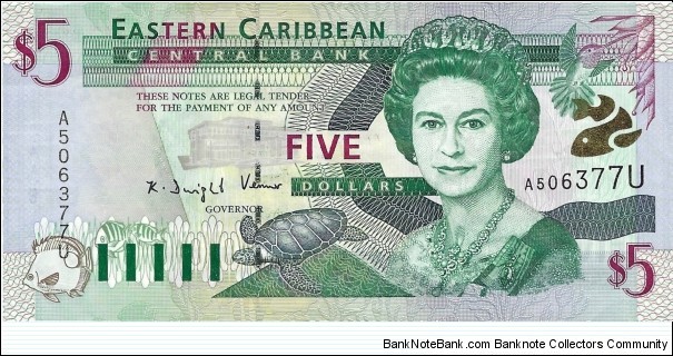 EAST CARIBBEAN STATES
5 Dollars
 Banknote