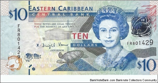 EAST CARIBBEAN STATES
10 Dollars
2012 Banknote