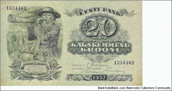 ESTONIA 20 Krooni
 Banknote