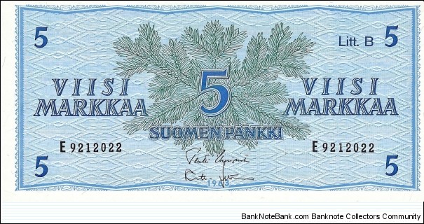 FINLAND 5 Markkaa
1963 Banknote