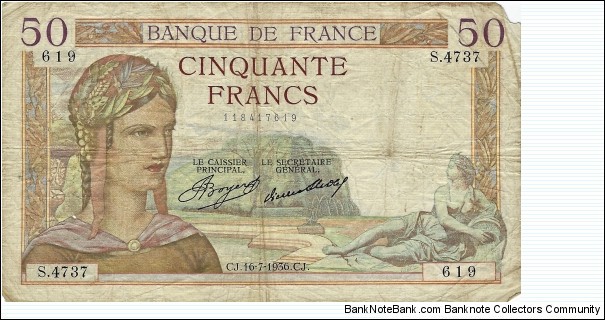 FRANCE 50 Francs
1936 Banknote