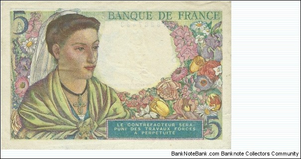 Banknote from France year 1943