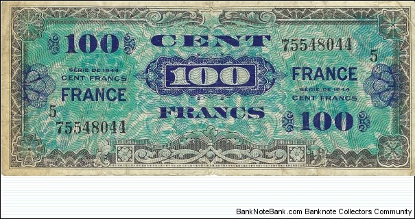 FRANCE 100 Francs
1944 Banknote