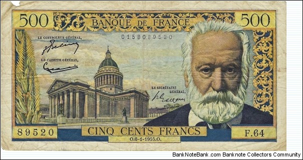 FRANCE 500 Francs
 Banknote