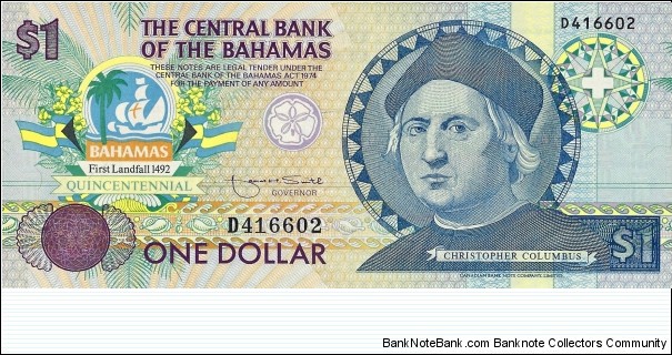 BAHAMAS 1 Dollar
1992 Banknote