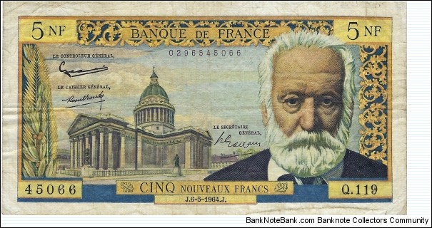 FRANCE 5 New Francs
 Banknote