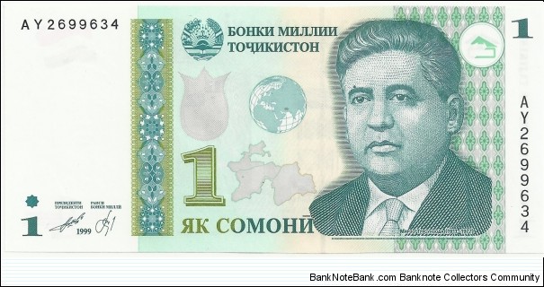 Tajikistan 1 Somoni 1999 Banknote