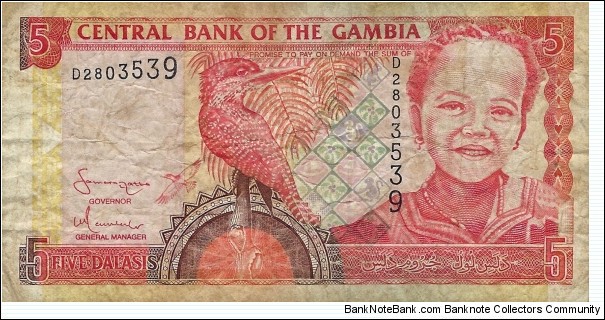 GAMBIA 5 Dalasis
 Banknote