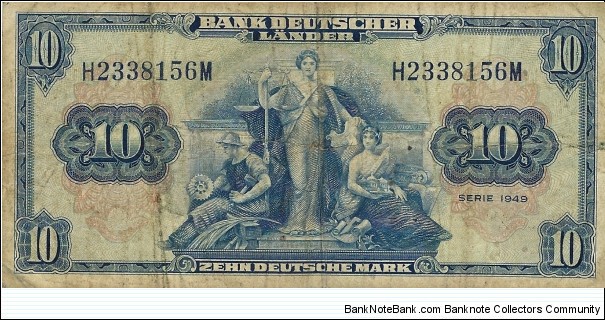 GERMANY
10 Deutsche Mark
1949 Banknote