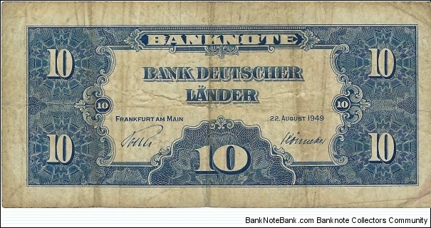 Banknote from Germany year 1949