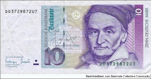 GERMANY
10 Deutsche Mark
1993 Banknote
