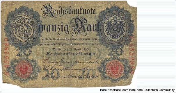 GERMAN EMPIRE
20 Mark
 Banknote